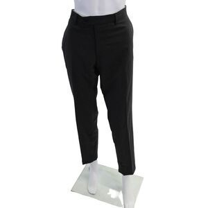 Tombolini Womens Wool Pocketed Straight Legged Dress Pants Dark Gray Size 52
